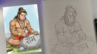 how to draw realistic hanuman ll hanuman drawing easy step by step💝⚜️#art #hanuman 