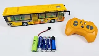 Unboxing RC remote-controlled bus, farmer's tractor, electric bus, gear robot