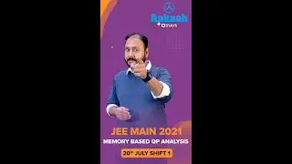 JEE main 2021 Question Paper Solutions | July shift 1 #Shorts