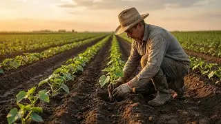 Smart farmers plant plant seeds easily-Agriculture farming 