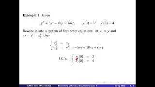 Video6_1: Systems of ODEs. Introduction.  Elementary differential equations