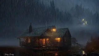Cozy Cabin in Heavy Rain 🌧️ Thunderstorm for Sleep & Relax | 3 Hours Rain Sounds