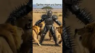 spike man vs lions #viralvideo #animals #shorts