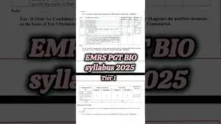EMRS tier 1 syllabus 2025 #emrstier #emrsupdate #emrspgttier1 #eklavya #tribal #emrsgenralpaper #pgt