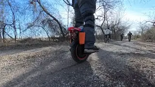 Inmotion V14 EUC ride at Midwest City, OK bike trails, North loop 1/17/26