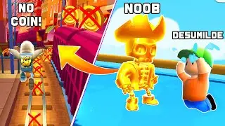 ELE FOI HUMILHADO POR N&Atilde;O SABER FAZER NO COIN NO SUBWAY SURFERS (PELO DESUMILDE DO STUMBLE GUYS)