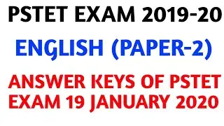 English Language(paper-2) answer keys of PSTET Exam held on 19 january 2020..