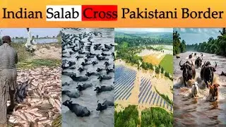Indian Flood Crossing Pakistani Border. 