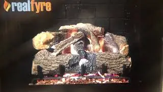 Vented - RH Peterson RT/G52 Burner Shown With Charred Evergreen Oak Log Set (ENO) Heat Rated