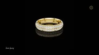 Elegant Two Row Pave Diamond Band  #ivevar#usa#ring#viral#youtube