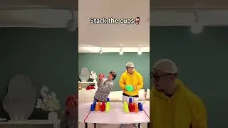 Cup stack game 🎈🥤 #partygames