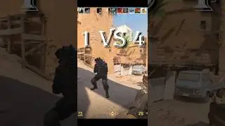 1 VS 4 в cs2 #shorts #csgo #clips #cs2  #counterstrike #csgoclips