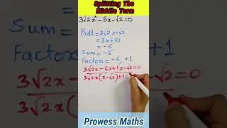 Splitting the Middle Term|#Factorization #Class8 #QuadraticEquations #FindRoots #Shorts #PayalNayak