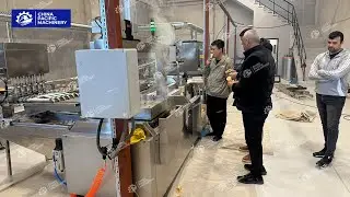 Romania Client Automatic Wafer Cone Making Machine First Time Test Production for Torch Shaped Cone
