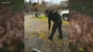 Sacramento Sheriff's SWAT team helps veteran with yard work
