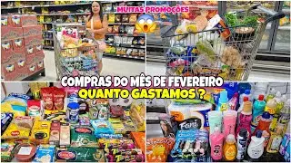 COMPRAS DO MÊS 🛒DE FEVEREIRO 2026 Compras para 4 Pessoas Quanto Gastamos ? Vlog no Mercado