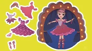 paper dolls Hand-made paper-cut stickers, dress up beautiful ballet princess skirt