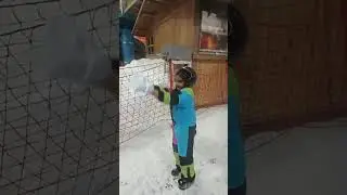 playing with snow at snow city othaim mall