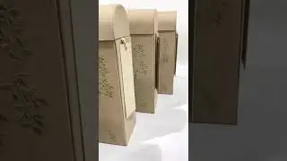 Unboxing Elegance: A Detailed Look at This Stunning Beige Embroidered Wedding Invitation  #توزيعات