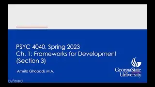 Chapter One--Section Three: Developmental Niche.
