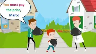 Lucas and the trash battle - English Comedy Animated - Lucas English