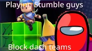 Playing Stumble guys Mobile Block dash teams