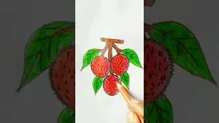LITCHI🍓🍓 REALISTIC 😱 DRAWING ✍🏻 || VIDEO ||#foryou #shortsfeed #shorts #viralshorts #trendingshorts