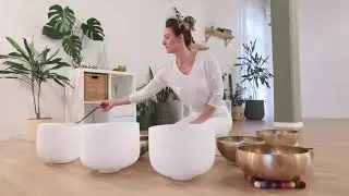 A short sound bath with Koshi chime water element, tibetan and crystal sound bowls