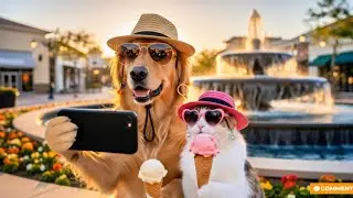 These high-fashion pets are mastering the #petgoals #golden #fountain #shorts #trending #mustwatch