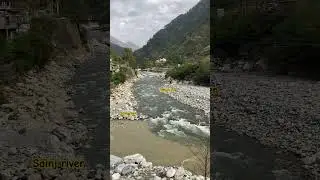 Confluence of two rivers in Tirthan valley #confluence #nature #waterfall #mountain #shorts #water