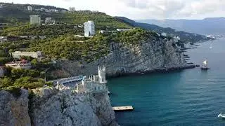 crimea,yalta,swallow's nest,sightseeing,russia,ukraine,black sea,drone flight