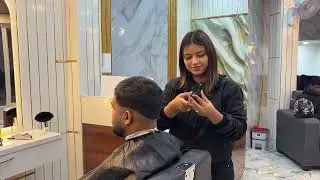 আজকে সুন্দর একটা কাটিং করলাম 😍 ।। Miss Barber Haircut
