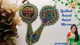 Hand Mirror Art/ Quilling Hand Mirror/ Peacock Hand Mirror