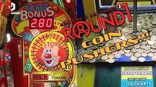 Coin Pusher Showcase! | Golden Empire and Ticket Circus at Round1 ft Nerdy Traveler! | ClawD00d