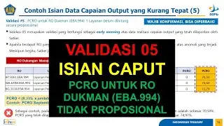 Validasi 05 Isian Capaian Output PCRO untuk RO Dukman (EBA.994) belum dihitung secara proporsional