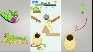 Save the worm. Draw line puzzle game