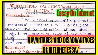 Advantages and disadvantages of internet essay in English l Essay on Internet in English 