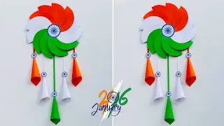 DIY Republic Day Wallhanging craft // Tricolor wall decoration ideas // 26th January special craft