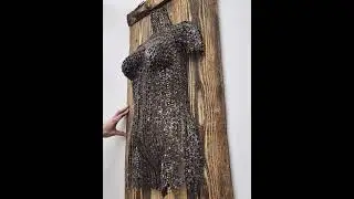 scrap metal art from old chainsaw chains
