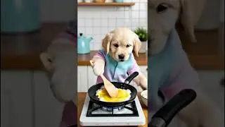 Puppy Makes Chinese Fried Rice 🐶🍚 You Won&rsquo;t Believe This!#dogchef #puppycooking #friedrice