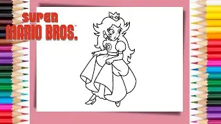 Coloring Princess Peach - Mario Coloring Pages | Labolina Coloring TV