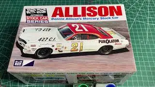 1972 Donnie Allison Mercury MPC Model Kit With AJ Foyt Daytona 500 Winning Decals From Powerslide