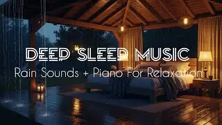 Sleep Piano 🌙 Rainy Night Bedroom Ambience 6 - 8 Hours Live