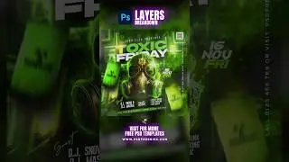 Photoshop Layers Breakdown | Toxic Friday Party Social Media Post Vol.7 #PSDFreebies #photoshop