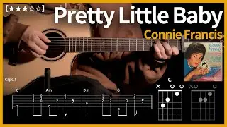 951.Connie Francis - Pretty Little Baby 기타커버【★★★☆☆】 | Guitar tutorial 【TAB譜】