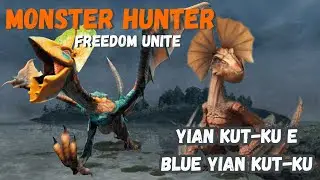 Monster Hunter Freedom Unite - Yian Kut-ku e Blue Yian Kut-ku #monsterhunter #gameplay #games