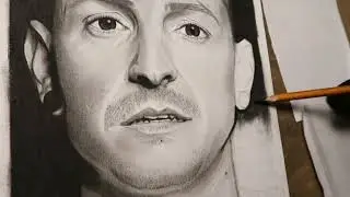 Chester Bennington- Photorealism charcoal drawing time lapse (Linkin Park)
