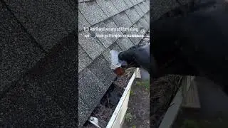 Cleaning frozen gutters!