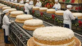 Inside the Coconut Cake Factory | How Classic Holiday Coconut Cake Are Made | Full Process