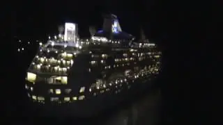 Cruise Ship Legend of the Seas leaving Dubrovnik- horn battle